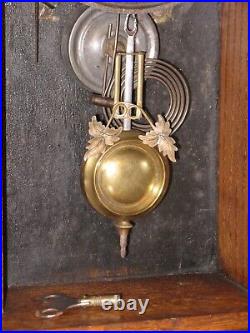Antique INGRAHAM Oak Case Gingerbread Mantel Shelf Clock with Key & Pendulum