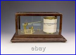 Antique Oak & Glass Cased Barograph Barometer