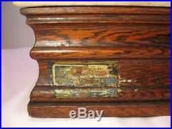 Antique Pharmacy Weight Scales, Wood & Marble Case, Hinged Glass Top Nice