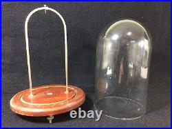 Antique Pocket Watch Jewelry Glass Dome Wood Base Display Case Pat. Date 1911