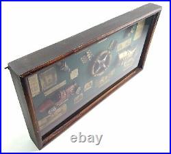 Antique Style The History Of Motor Racing In Wood & Glass Case Man Cave Office