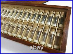 Antique Swartchild & Company Wood Watch Parts Storage Case38 Corked Glass Vials