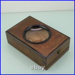 Antique Victorian wooden magnifying monoscope box case