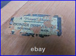 Antique Vintage Gillette Wood Display Case 18 x 14 x 2 Glass Top Razor Blades