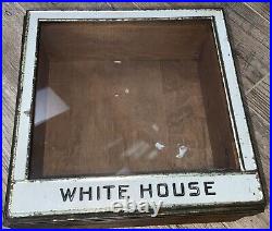 Antique White House Brand Cigar Display Case Glass / Wood