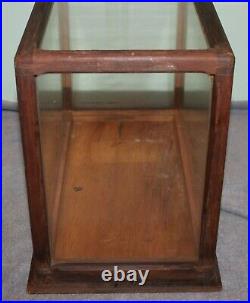 Antique Wood And Glass Model Display Case 18 1/2 By 13 1/2 By 9 1/2