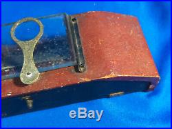Antique Wood Box Case Viewer Glass Lens Storage Latch Slide Photo Card