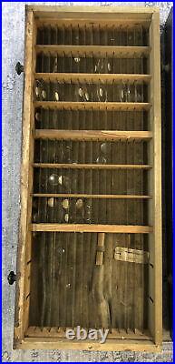 Antique Wood Five Drawer Case with 1000 +/- Glass Pocket Watch Crystal Parts