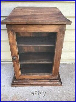 Antique Wood and Glass Counter Top Tower Display Case l14.75 x h18 x w8