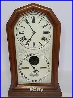 Antique Working 1866 ITHACA No. 11 Octagon H. B Horton Double Dial Calendar Clock