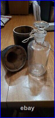 Antique glass apothecary jar with Treen Wood case. Circa (1880 to 1900)
