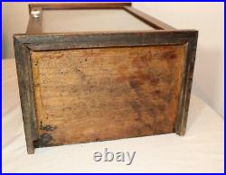 Antique handmade 3 shelf medical apothecary wood display case glass cabinet