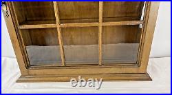 Antique/vintage Wood and Glass Wall Curio Display Case Cabinet