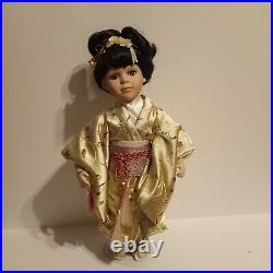 Ashley Belle Japanese Porcelain Doll In Wood And Glass Case