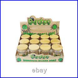 BAMBOO WOODS 12X Stash Jar Clear Glass Water Proof Bamboo Lid Tobacco One Box