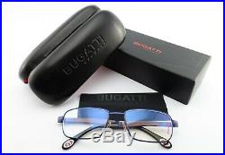 BUGATTI Brille Mod. 548 017 5518 140 Nachtblau Eyeglasses Padouk Wood +Case