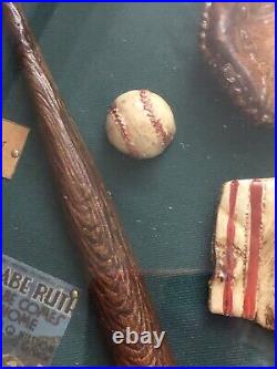 Baseball Shadow BoxWood GlassWall DecorFeatures Babe Ruth20X11X3