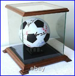 Basketball Display Case Glass And Wood Elegant Football New In Box