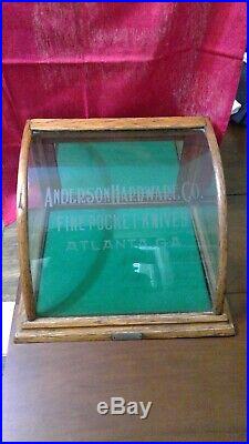 Beautiful Antique Wood Glass Display Case Engraved and MarkedHenry Pauk & Sons