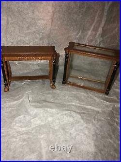 Bespaq Fine Miniatures Credenza Table And Glass Case 2 Piece
