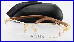 Bugatti Glasses 473 003 L Kotibé Exotic Wood Gabon 22KT Gold Frame France + Case