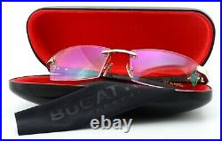 Bugatti Glasses 517 020 XL Ebony Gabon Wood Gray Gold Luxury Frame France + Case
