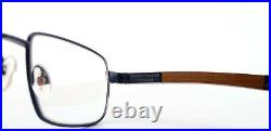 Bugatti Glasses 548 017 55-18 140 Padouk Wood Blue Square Frame M France + Case
