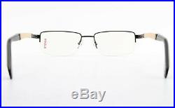 Bugatti Glasses Mod. 547 031 54 19 Luxury Square Eyeglasses Wood Black+Case