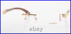 Bugatti Glasses Spectacles 518 003 XL Kotibé Gabon Wood Brown Gold Rimless