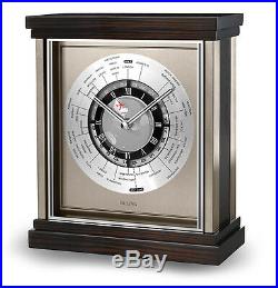 Bulova Wyndmere Quartz Wood Case World Time Desk Clock B2258