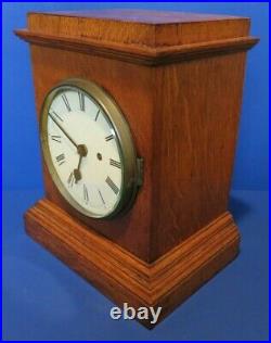 C. 1850 ULTA RARE England Antique SWINDEN & SONS Mantel Clock 13.5 Oak? WORKS
