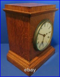 C. 1850 ULTA RARE England Antique SWINDEN & SONS Mantel Clock 13.5 Oak? WORKS