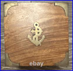 C. Plath Hamburg Germany Gimbaled Compass Brass Nautical Gyroscope In Wood Case