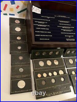 COLLECTIBLE COINS OF AMERICA withHANDSOME GLASS/WOOD DISPLAY CASE (Danbury Mint)