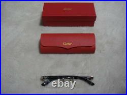 Cartier CARTIER Unused Glasses Made in France Case Wood frame C Deco Vintage