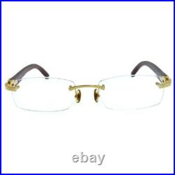 Cartier Prescription Glasses Wood Giverny 140b + Case Japan Used