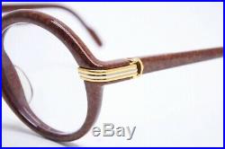 Cartier Trinity Wood Style Glasses Frame Eyewear Brown With Case Used
