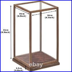 China Wood Display Case Transparent Glass Doll Art Jewelry snuff bottle stand