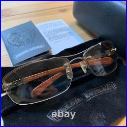 Chrome Hearts Men's Glasses Wooden Temple with Original Case Eyewear Rare