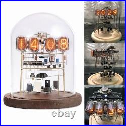 Classic Vintage IN-12 Nixie Glow Tube Clock DIY Kit Round Glass Case Unassembled