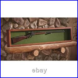 Collector Gun Sword Display Wood Case Wall Mount Storage Rifle Rack with Glass Lid
