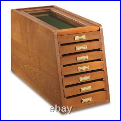 Collector'S Cabinet Display Case for Collectibles, Wood 7-Drawer Storage Organiz