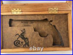 Colt Python Presentation Case Engraved Colt Pony Interior Glass Top