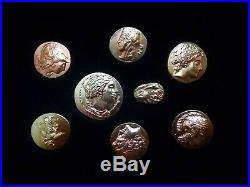 Complete Set Of 8 Silver Coins In Excellent Condition With Glass/Wood Case