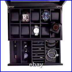 DECOREBAY Luxury Wooden Watch Valet Sunglasses Jewelry Box Storage-Sweetheart