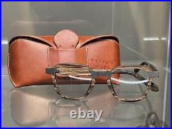 Daniel Cremieux Silver Label Eyeglasses CS Wood & onyx BROWN NEW with Leather Case