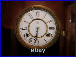 Decent Waterbury Kitchen Mantel Clock Nice Glass/Case-Runs & Strike Fine