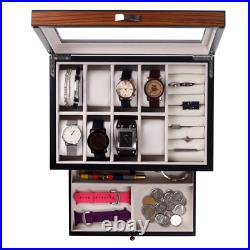Decorebay Modern Watch and Jewelry Box Storage Organizer Men's Jewelry Box