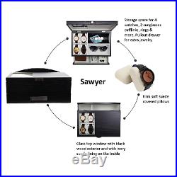 Decorebay Sawyer Valet Station, Watch Case and Jewelry Box Organizer