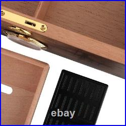 Desktop Cigar Humidor Case Large Glass Cigar Humidor Humidifier Box Cedar Wood